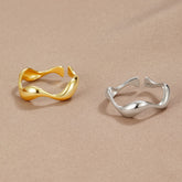 18k vergulde ring met golfmotief – ByFirenzzi