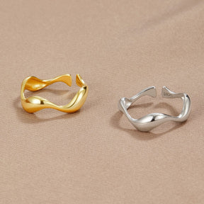 18k vergulde ring met golfmotief – ByFirenzzi