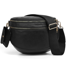 Geruite Crossbody Riemtas voor Dames - Ruime Heuptas voor Moeders & Dagelijks Reizen