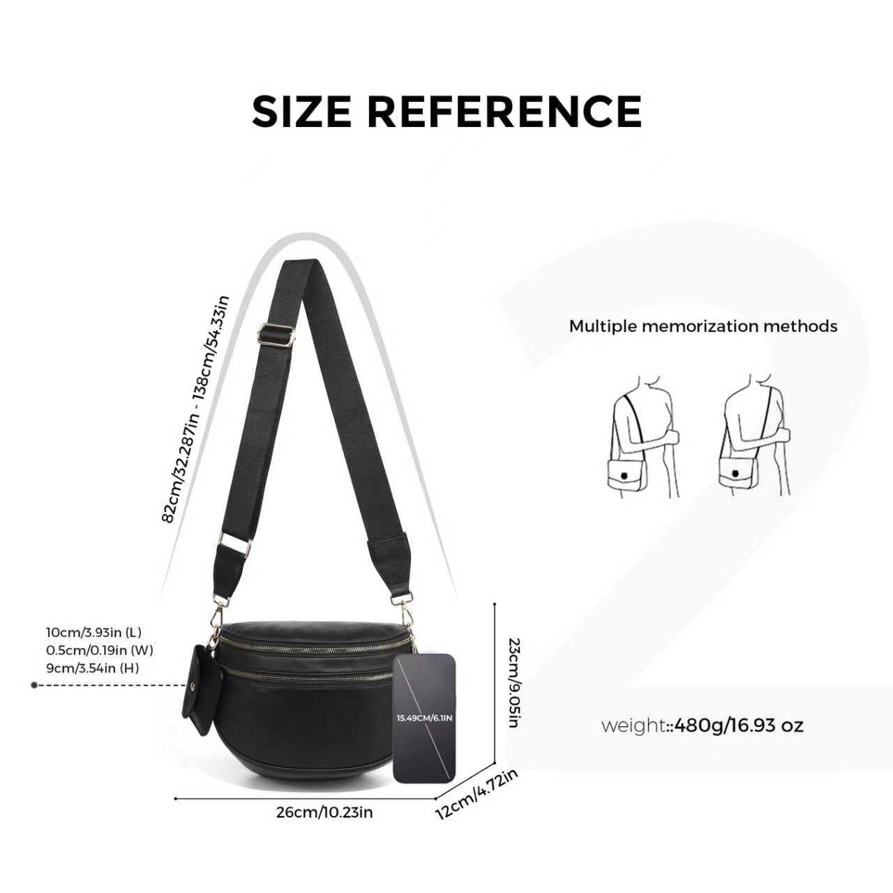 Geruite Crossbody Riemtas voor Dames - Ruime Heuptas voor Moeders & Dagelijks Reizen