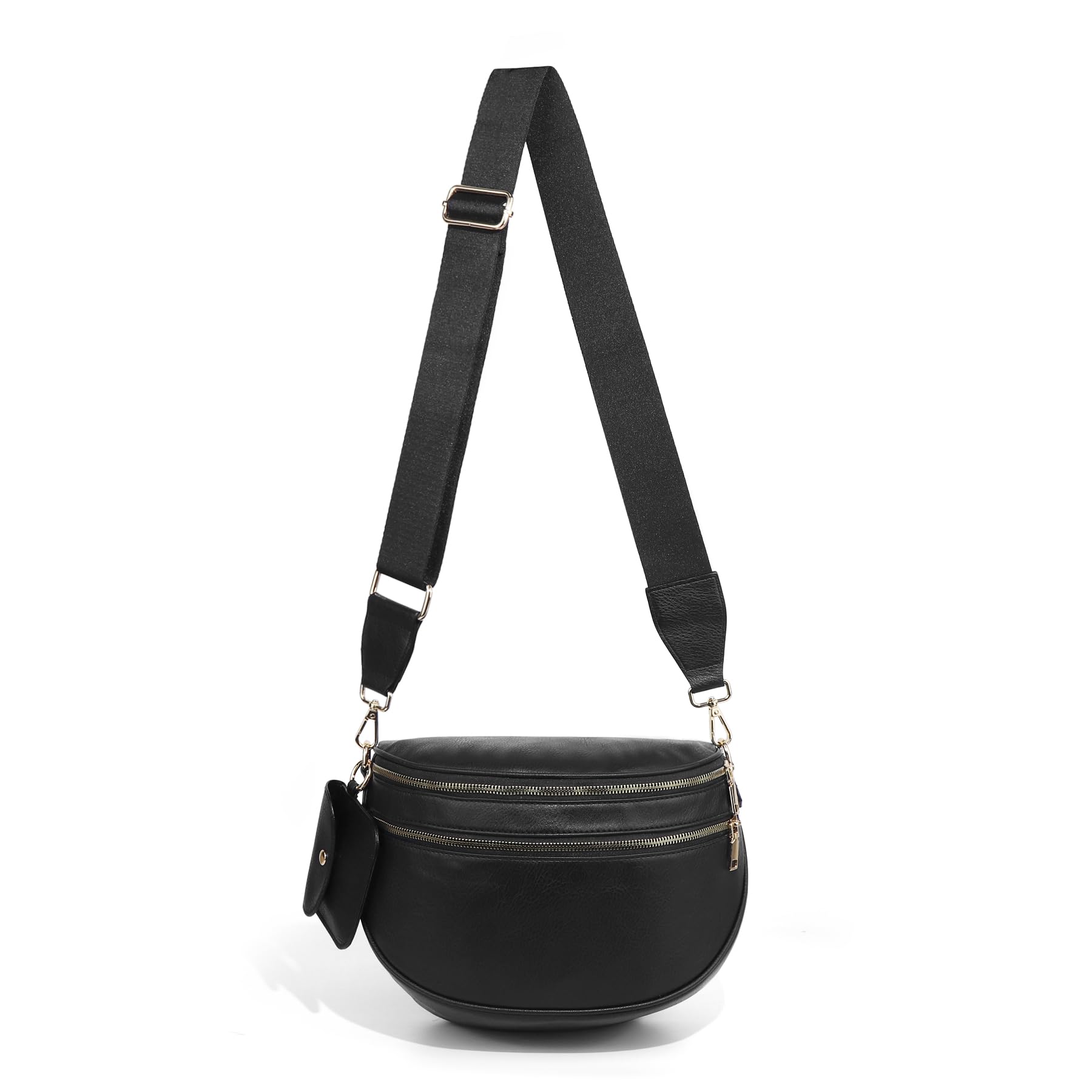Geruite Crossbody Riemtas voor Dames - Ruime Heuptas voor Moeders & Dagelijks Reizen