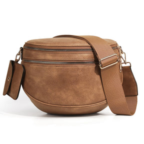 Geruite Crossbody Riemtas voor Dames - Ruime Heuptas voor Moeders & Dagelijks Reizen