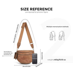 Geruite Crossbody Riemtas voor Dames - Ruime Heuptas voor Moeders & Dagelijks Reizen
