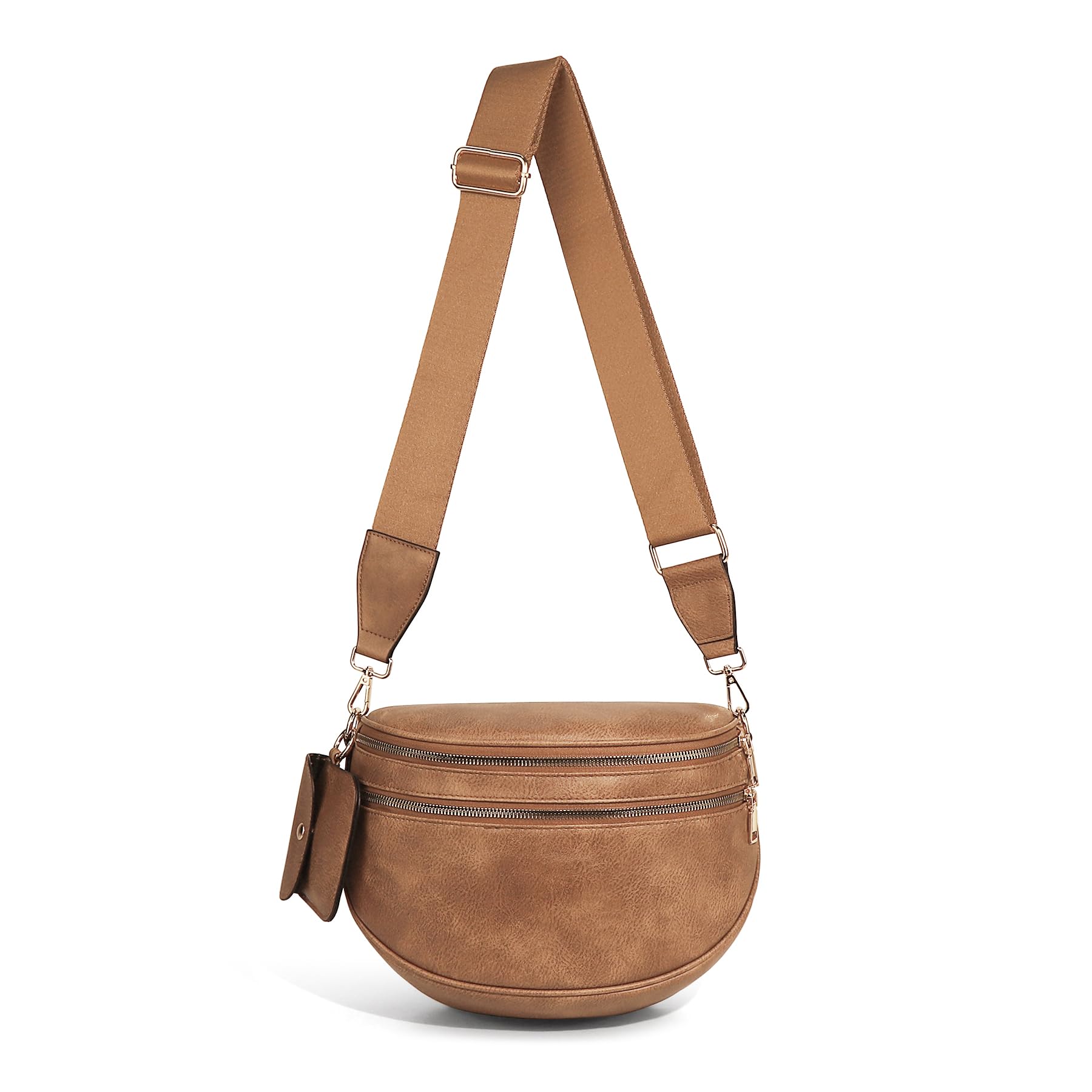 Geruite Crossbody Riemtas voor Dames - Ruime Heuptas voor Moeders & Dagelijks Reizen