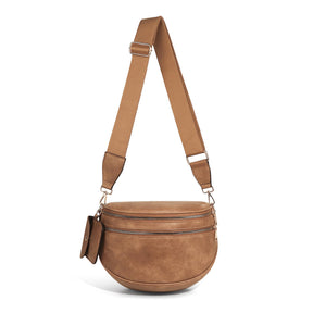 Geruite Crossbody Riemtas voor Dames - Ruime Heuptas voor Moeders & Dagelijks Reizen