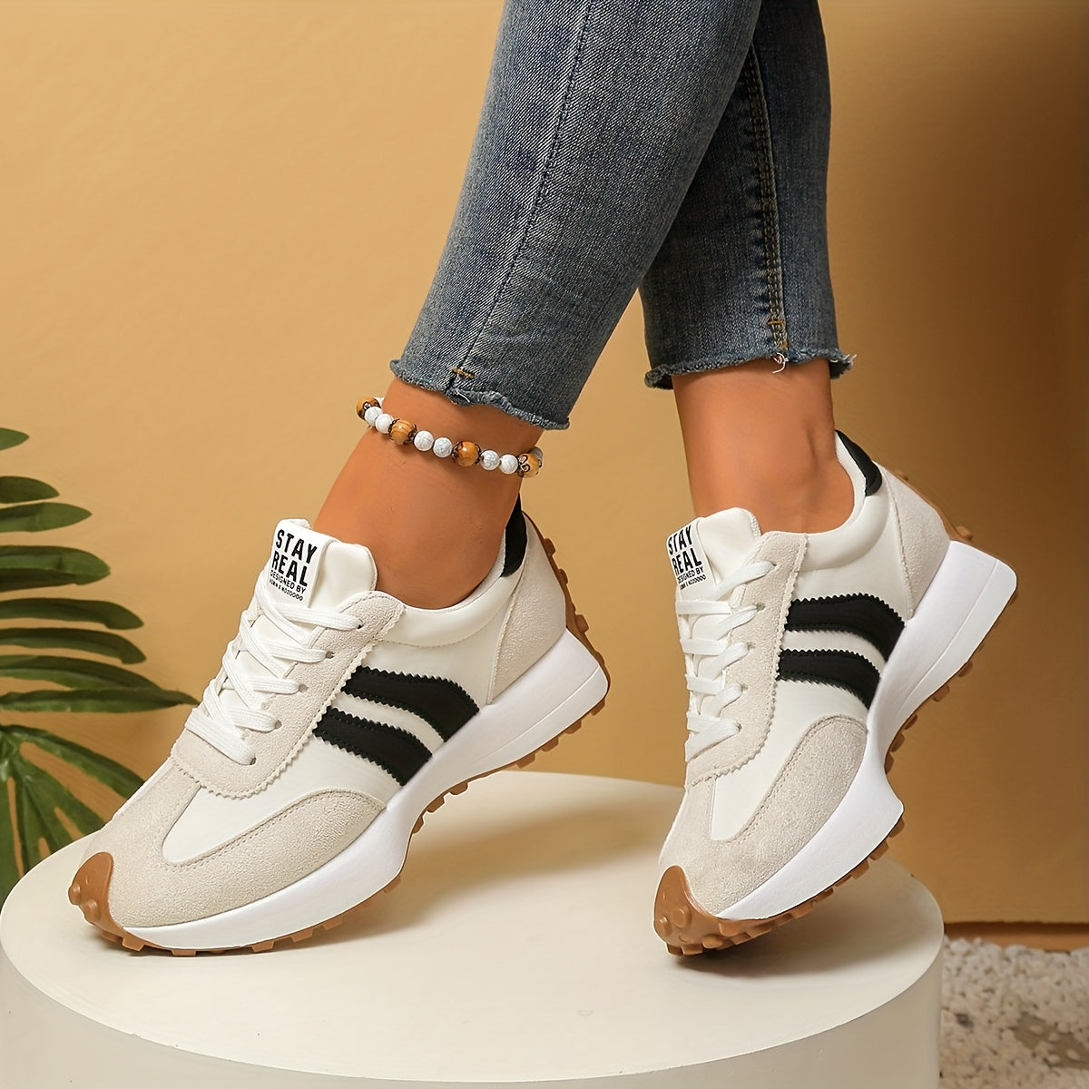 CloudLane gestreepte casual outfit | Wit 
