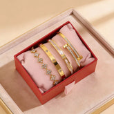 4-Piece Stainless Steel Bracelet Gift Set