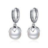 Brinco Argola de Prata com Pérola Prata 925 - ByFirenzzi