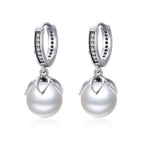 Brinco Argola de Prata com Pérola Prata 925 - ByFirenzzi