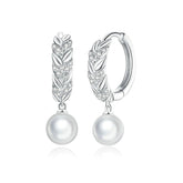 Brinco Argola Flower de Prata com Pérola Prata 925 - ByFirenzzi