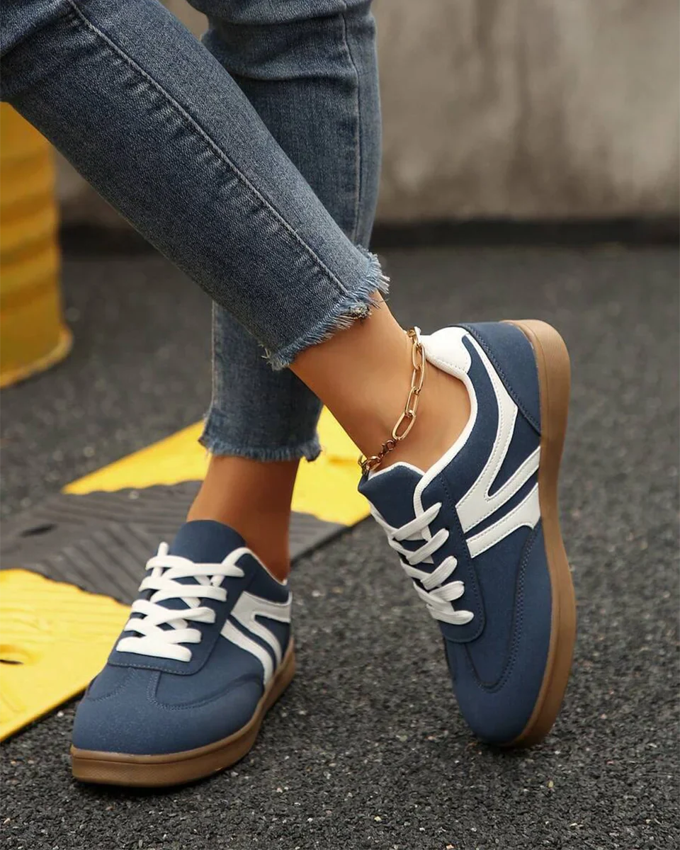 Harbor Court blauwe sneakers met rubberen zool