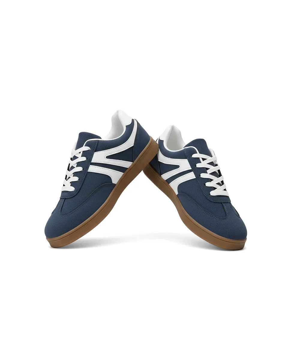 Harbor Court blauwe sneakers met rubberen zool