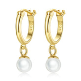 Brinco de Argola met Pérola Banhado a Ouro 18k - ByFirenzzi