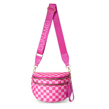 Geruite Crossbody Riemtas voor Dames - Ruime Heuptas voor Moeders & Dagelijks Reizen