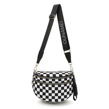 Geruite Crossbody Riemtas voor Dames - Ruime Heuptas voor Moeders & Dagelijks Reizen