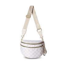 Geruite Crossbody Riemtas voor Dames - Ruime Heuptas voor Moeders & Dagelijks Reizen