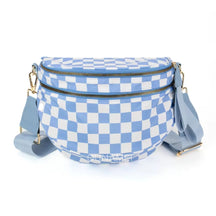 Geruite Crossbody Riemtas voor Dames - Ruime Heuptas voor Moeders & Dagelijks Reizen