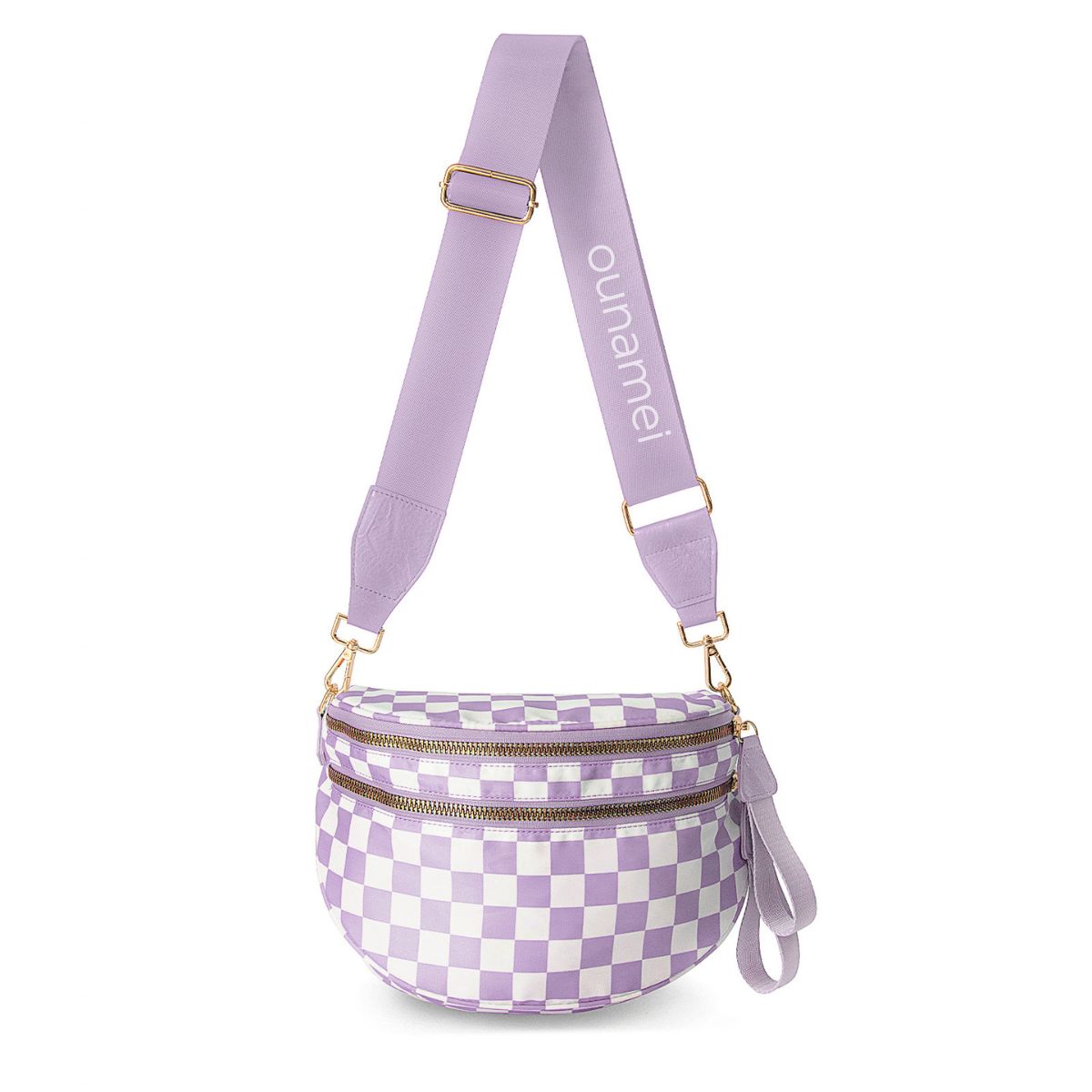 Geruite Crossbody Riemtas voor Dames - Ruime Heuptas voor Moeders & Dagelijks Reizen