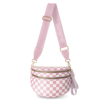 Geruite Crossbody Riemtas voor Dames - Ruime Heuptas voor Moeders & Dagelijks Reizen