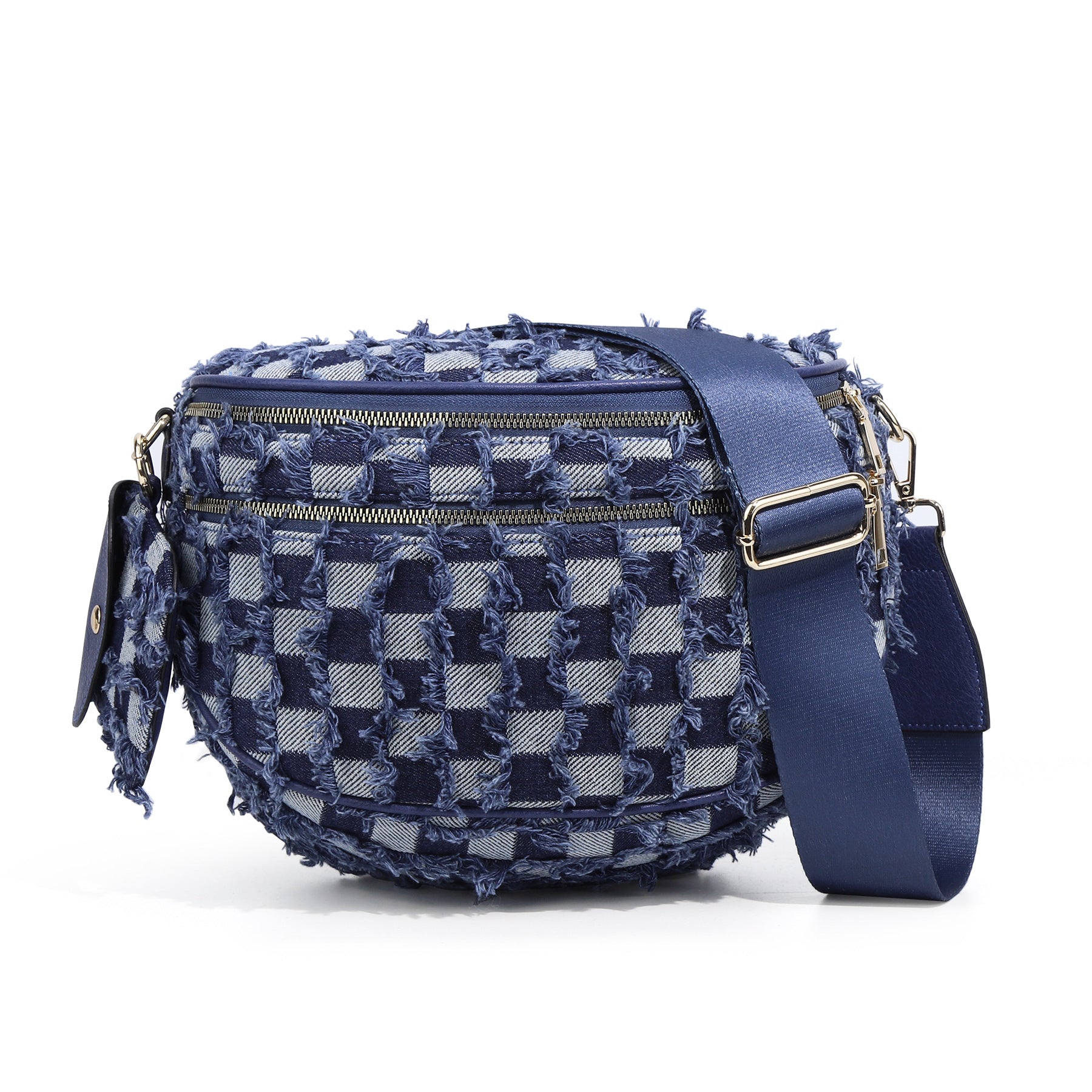 Geruite Crossbody Riemtas voor Dames - Ruime Heuptas voor Moeders & Dagelijks Reizen