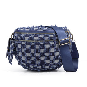 Geruite Crossbody Riemtas voor Dames - Ruime Heuptas voor Moeders & Dagelijks Reizen
