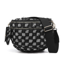 Geruite Crossbody Riemtas voor Dames - Ruime Heuptas voor Moeders & Dagelijks Reizen