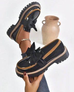 Valerie Bow platform loafers