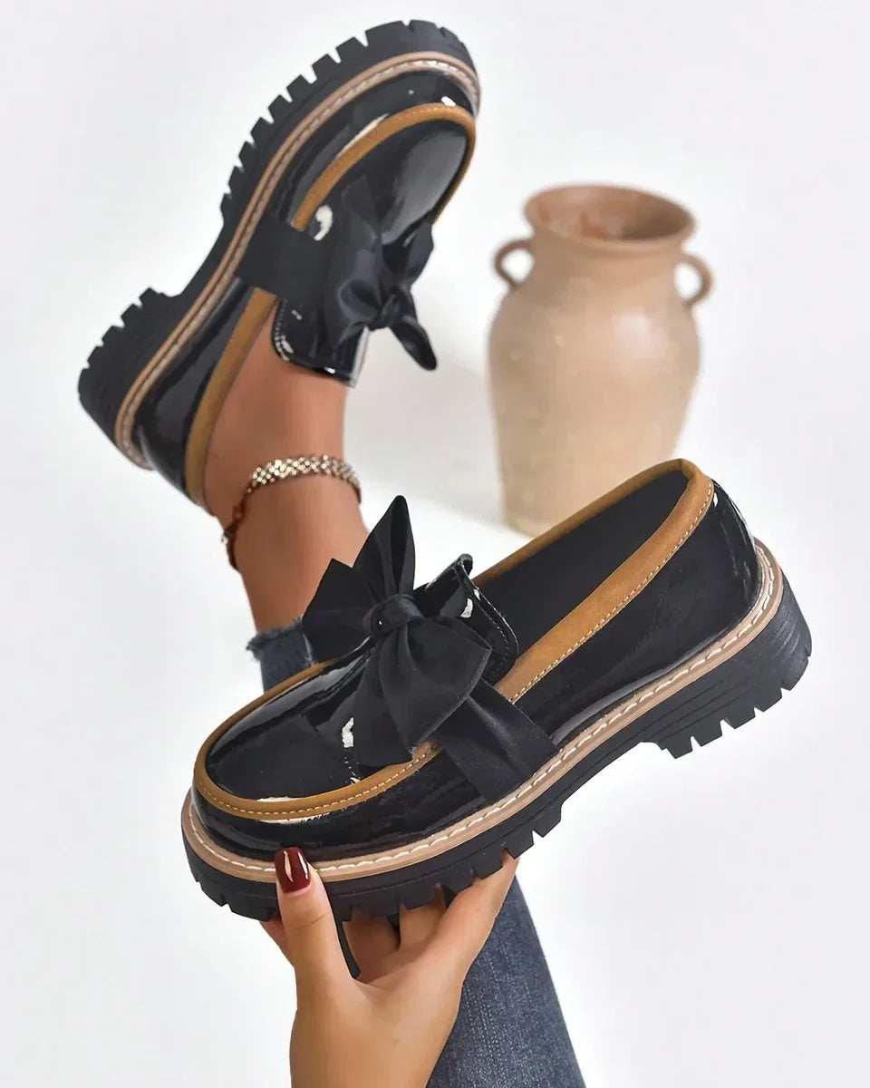 Valerie Bow platform loafers