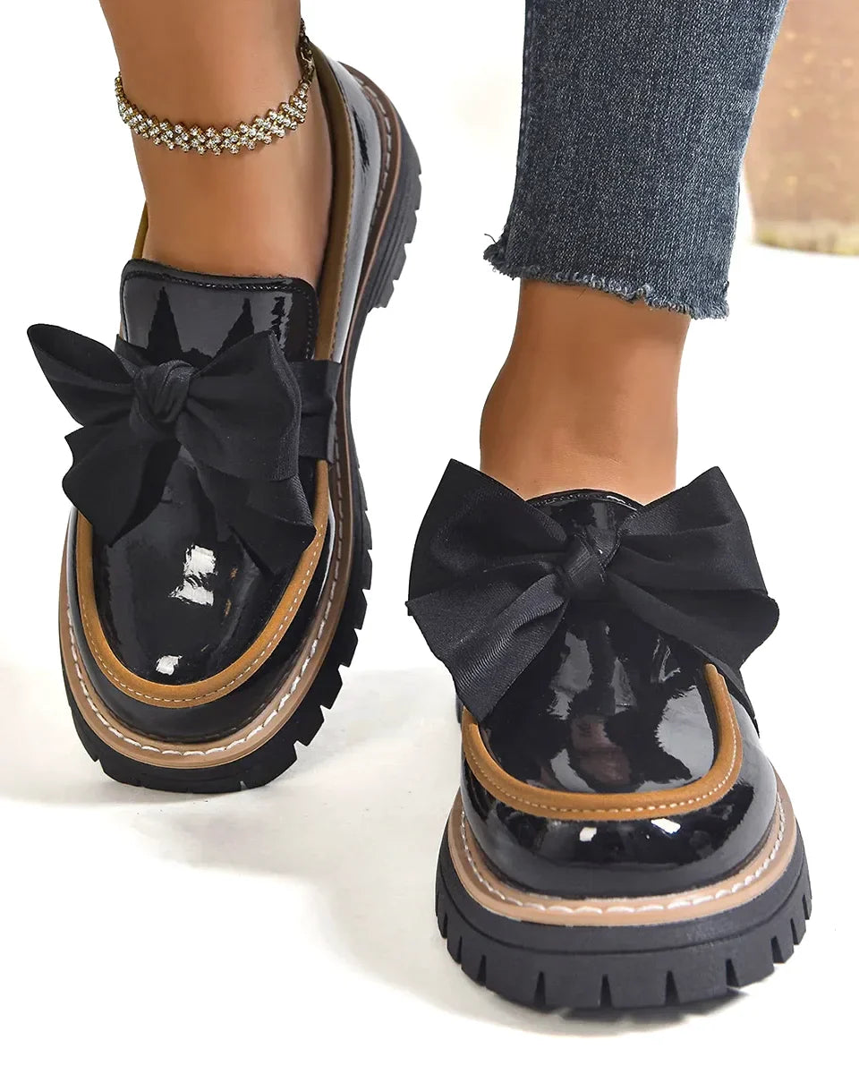 Valerie Bow platform loafers