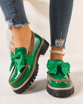 Valerie Bow platform loafers