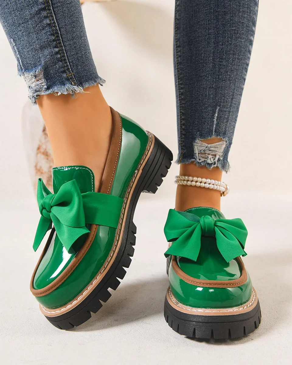 Valerie Bow platform loafers