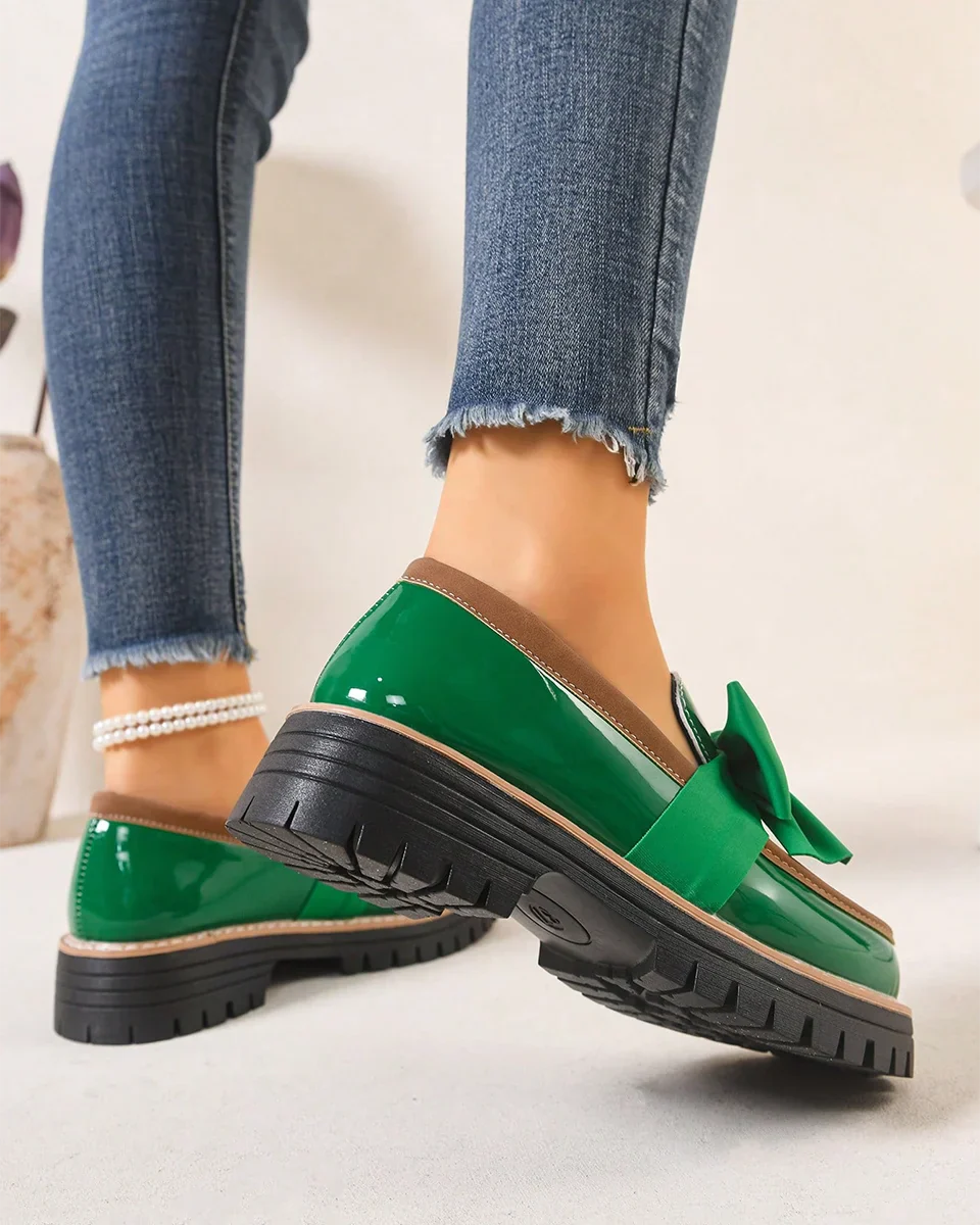 Valerie Bow platform loafers