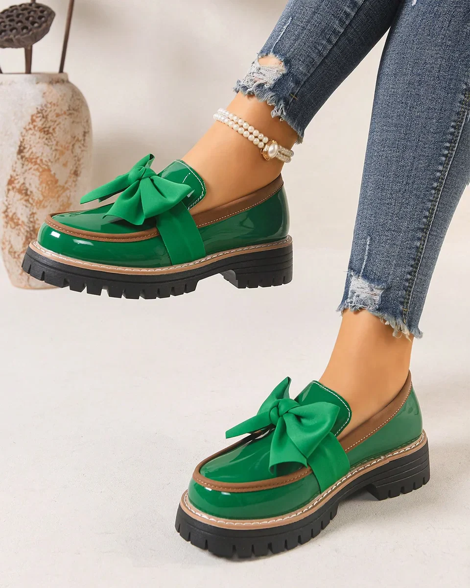 Valerie Bow platform loafers