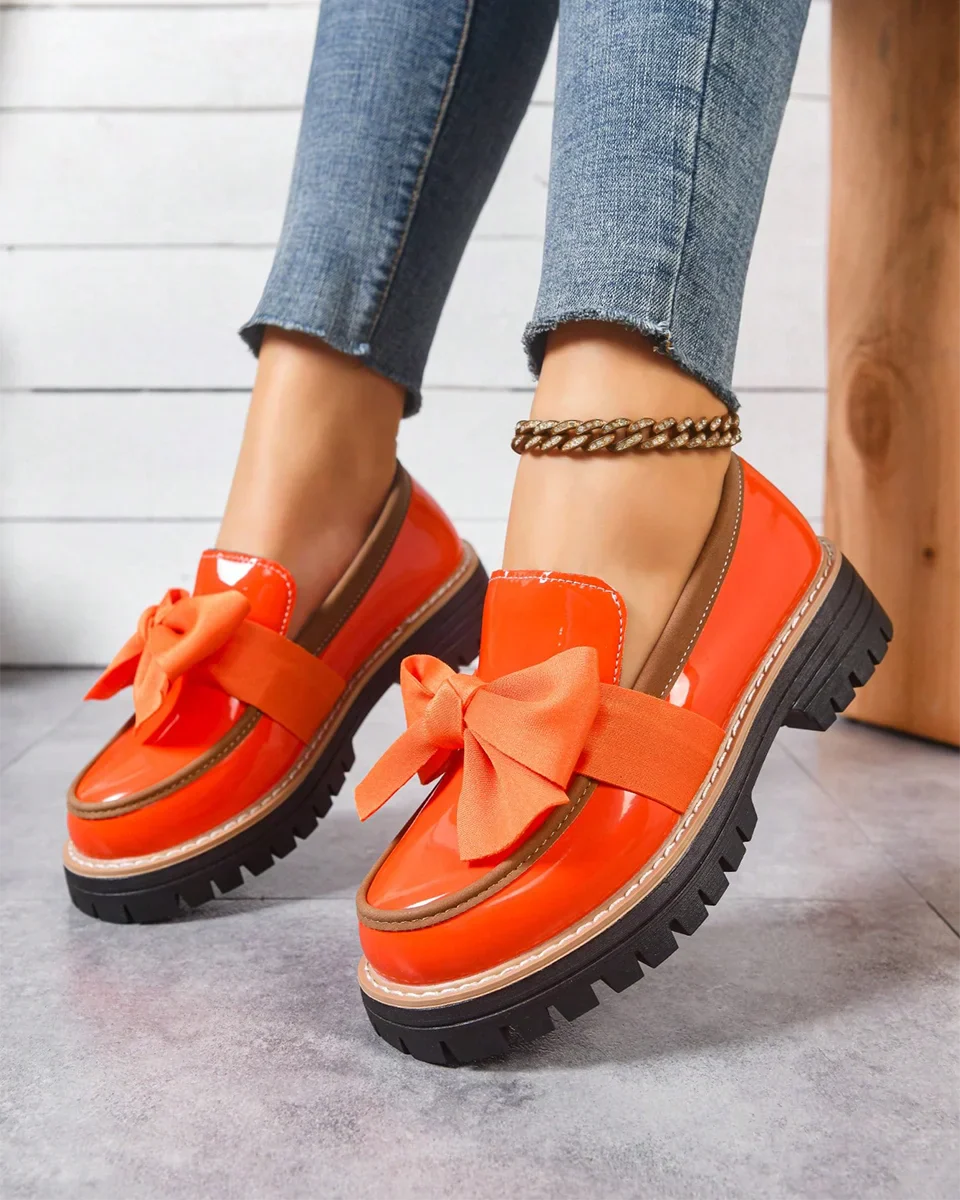 Valerie Bow platform loafers