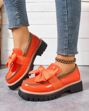 Valerie Bow platform loafers
