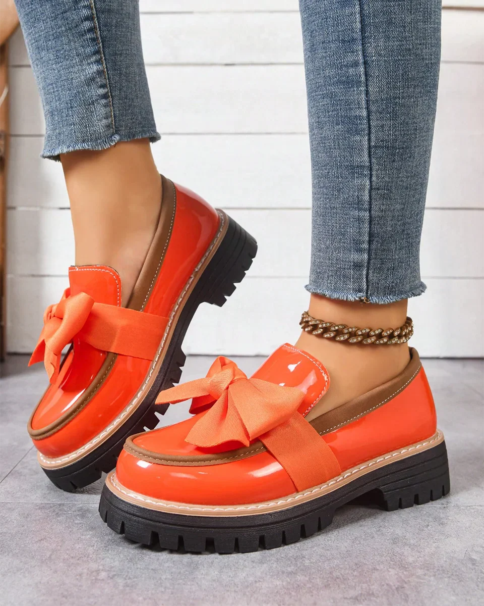 Valerie Bow platform loafers