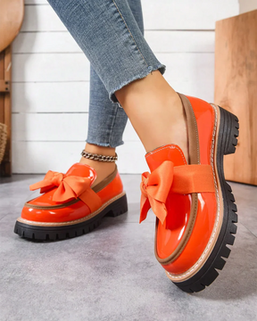 Valerie Bow platform loafers