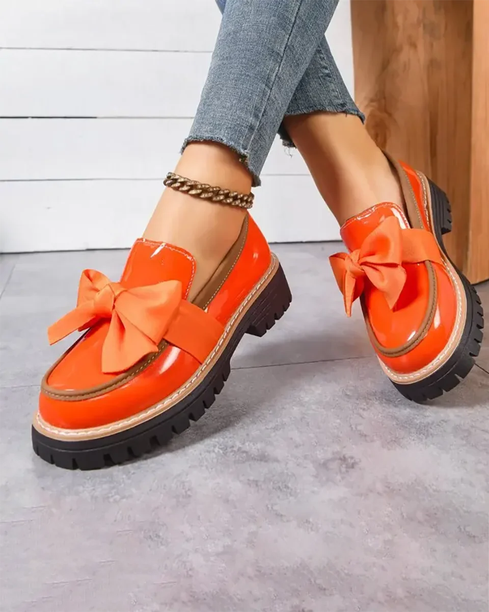 Valerie Bow platform loafers