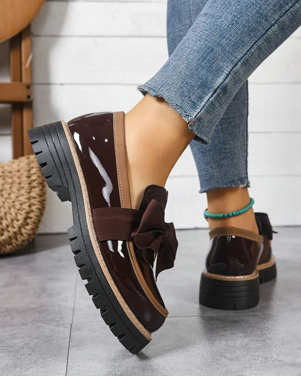 Valerie Bow platform loafers