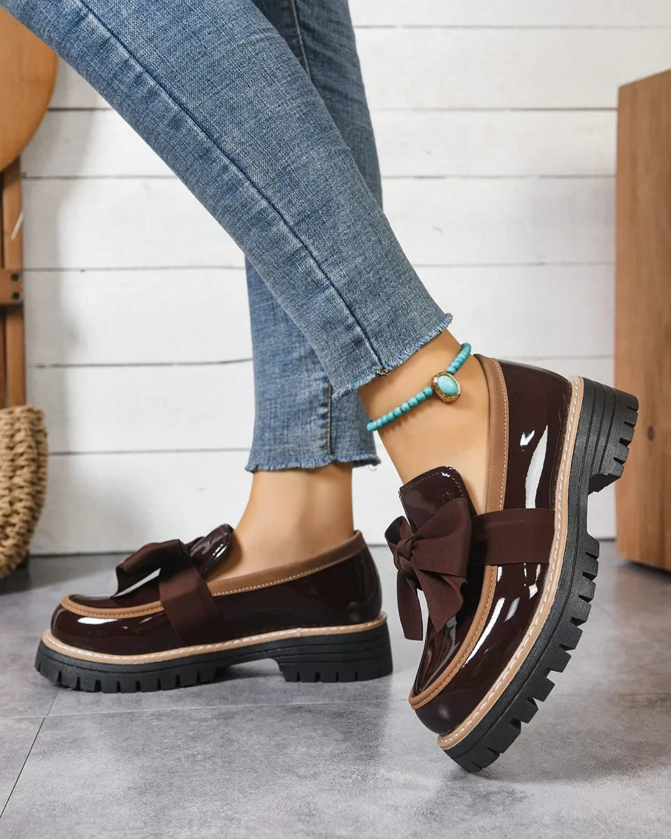 Valerie Bow platform loafers