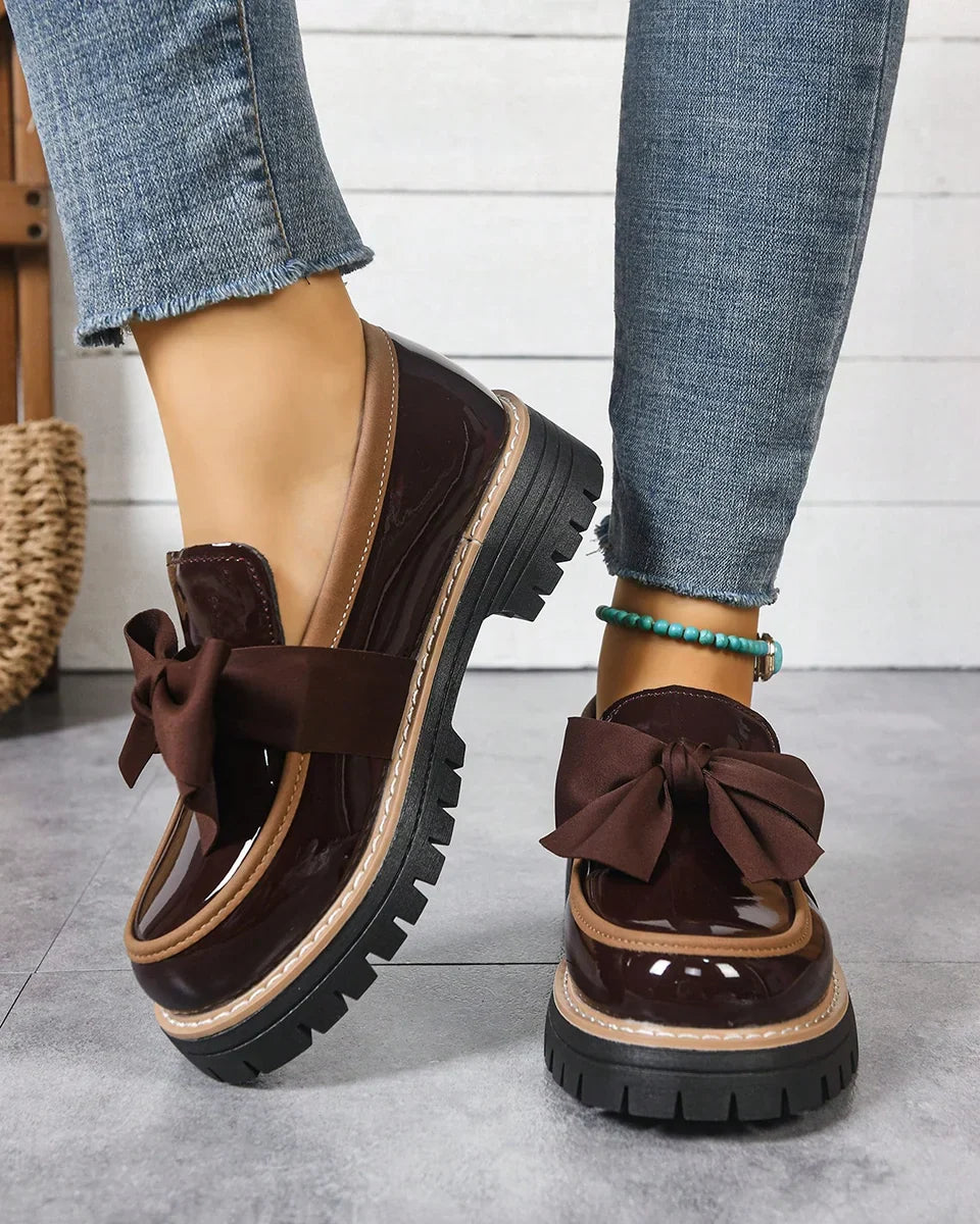 Valerie Bow platform loafers