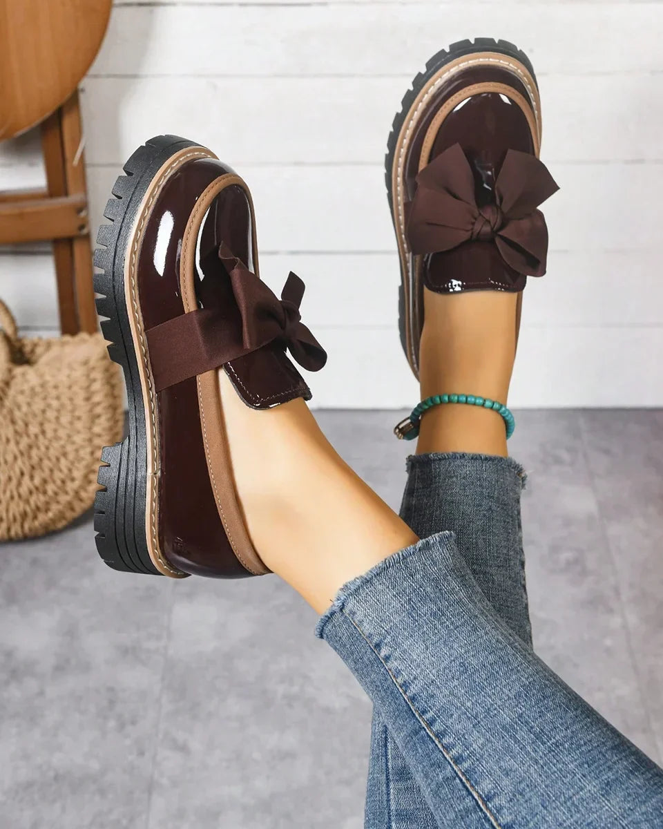 Valerie Bow platform loafers