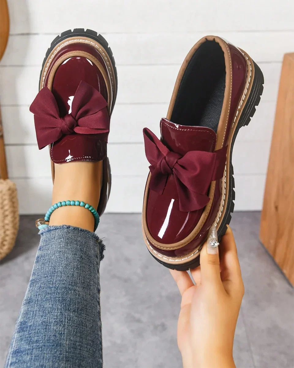 Valerie Bow platform loafers