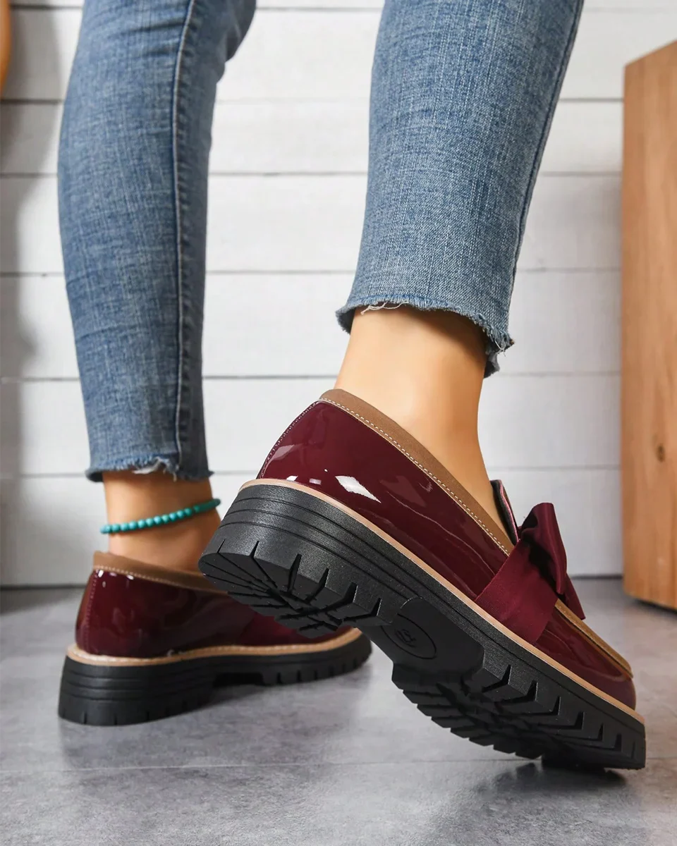 Valerie Bow platform loafers