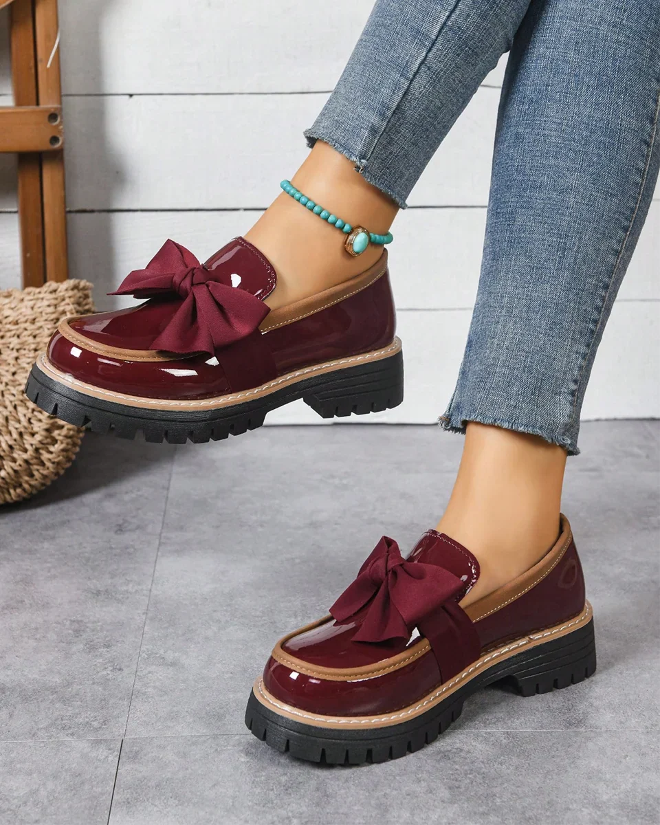 Valerie Bow platform loafers