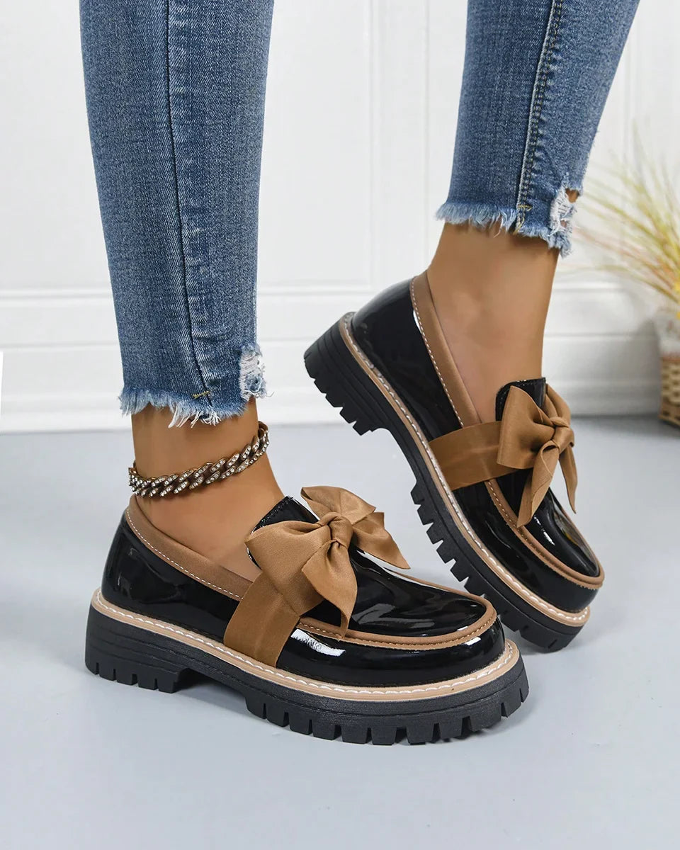 Valerie Bow platform loafers