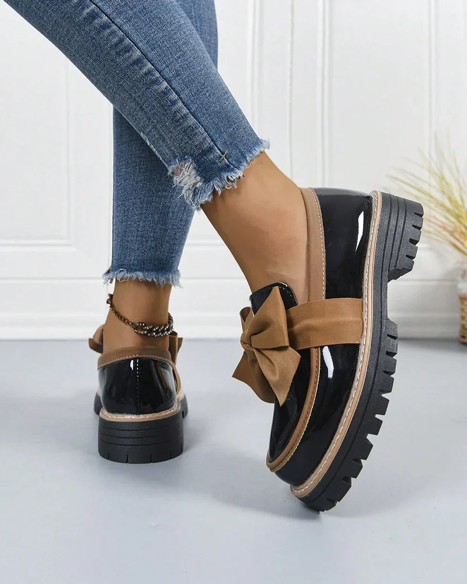 Valerie Bow platform loafers