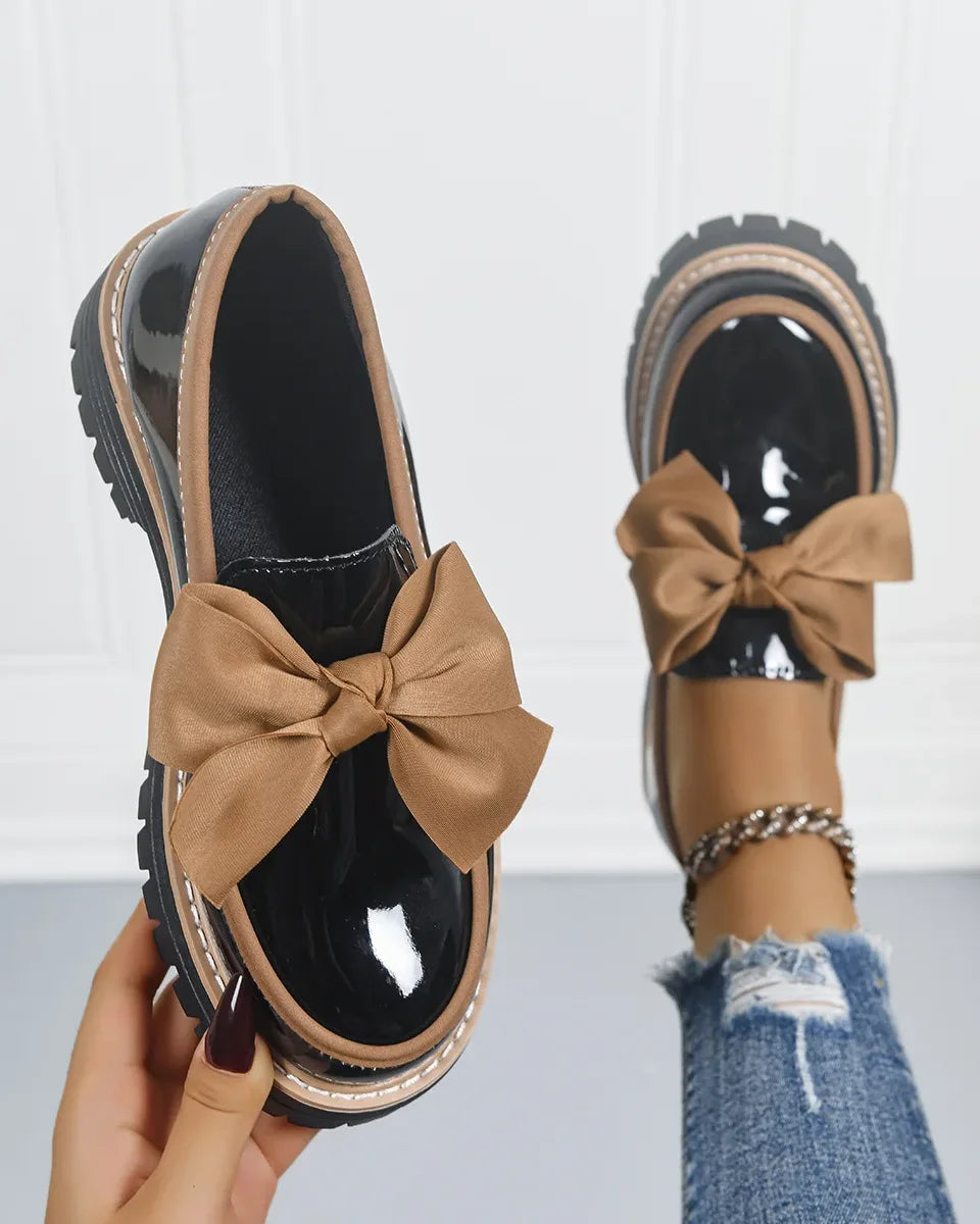 Valerie Bow platform loafers