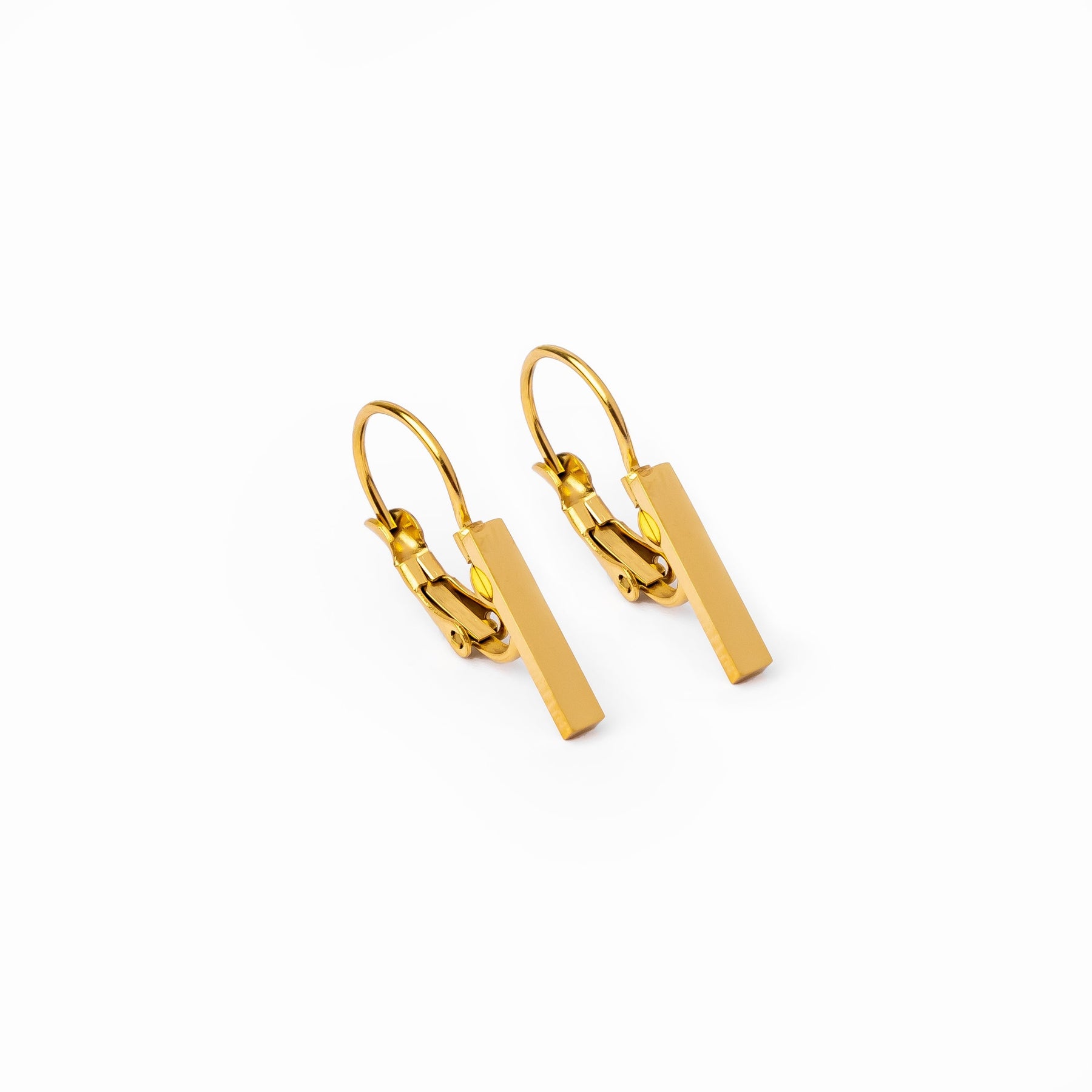 Brincos Argola rechthoekig Banhado a Ouro 18k - ByFirenzzi