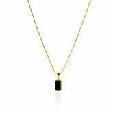 Colar Pinente Ônix Banhado in Ouro 18k - ByFirenzzi